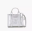 BOLSO TOTE MINI DE CUERO METALLIC PLATA